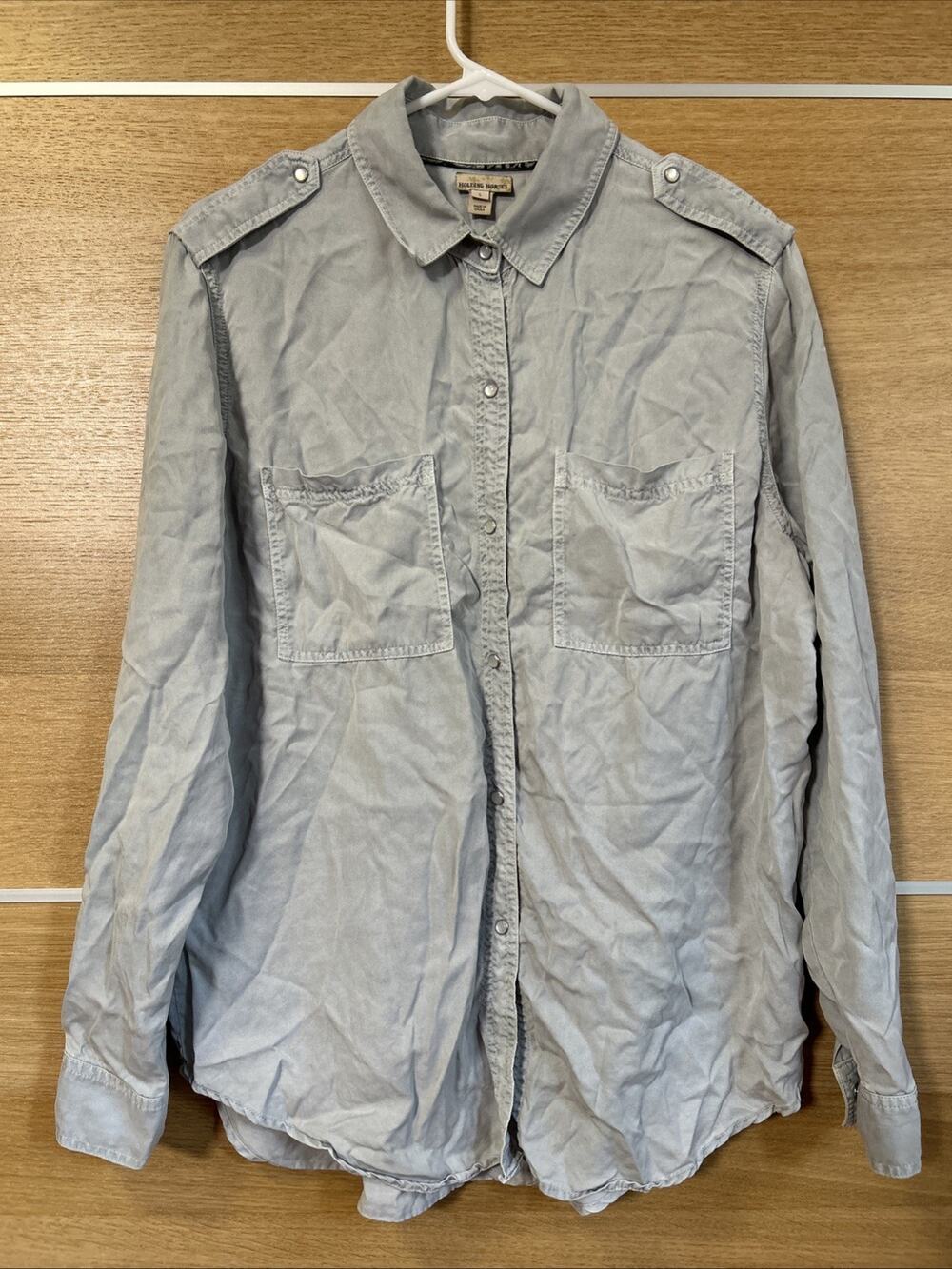 Anthropologie Holding Horses Pearl Snap Shirt - Women’s Sz S - Western Military